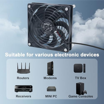 USB Computer Cooling Fan 5V USB Power with Speed Controller USB Router Fan for Router TV Box Mini PC Cabinet 120mm - size: 120mm
