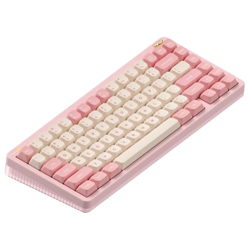 nuphy Halo75 V2 Mechancial Gaming Kyeboard,75% Wireless Hot Swappable Bluetooth Keyboard,83 Kyes RGB Backlit Keyboard,Support Bluetooth/2.4GHz/USB-C (Pink, Raspberry (46gf)) - color: Pink, size: Raspberry (46gf)
