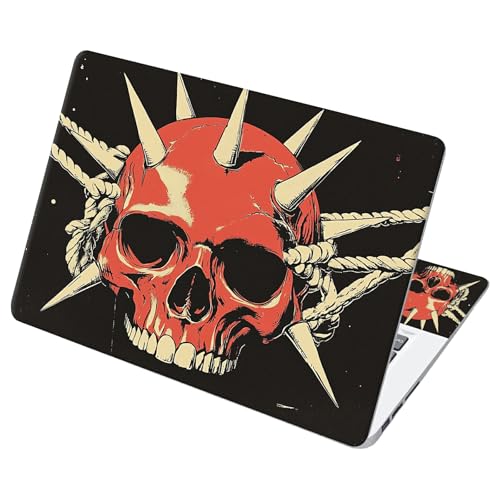 Universal Laptop Skin Sticker with 2 Wrist Pad Decals, 3-Piece Removable Vinyl Laptop Cover, Pierce The Skull Waterproof Anti-Scratch, Easy-Trim Fit for 13.3" 14" 15.6" Laptops - color: Pierce the Skull
