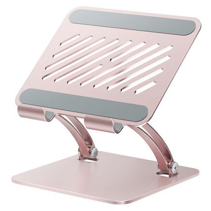 tounee Tablet Holder Stand, Dual Rod Adjustable Aluminum Desktop Stand, Compatible with 4.7-16.9" iPads, Surface Tablets, Portable Monitor, Kindle and More (Rose Gold) - color: Rose Gold