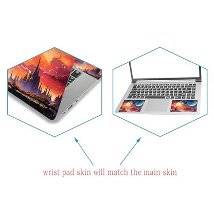 Laptop Decal Sticker Skin Cover, 11.6”12" 13" 13.3" 14" 15" 15.4" 15.6 inch Laptop Netbook Vinyl Skin Sticker Cover Art Notebook PC Removable Protector (2 Wrist Pad Included), Fantasy Universe - color: Fantasy Universe