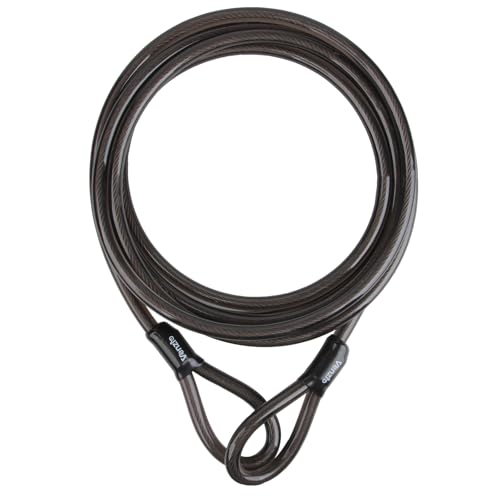 Venzio Heavy Duty 15FT 12mm (1/2 inch) Bike Lock Cable with Loops, Security Steel Lock Cable, PVC Coated Anti-Theft Chain for Bicycle, Gate, Grill, Generator - size: 15FT