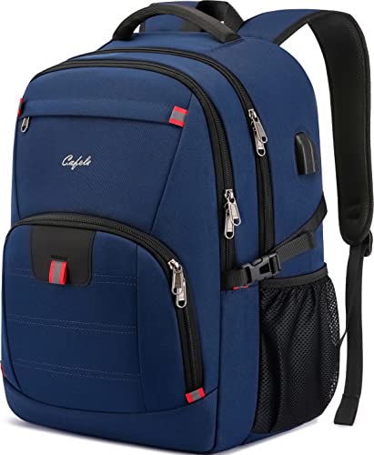 CAFELE 17.3 Inch Laptop Computer Backpack College School Bookbag Business Travel Water Resistant Durable Backpck with USB Charging Port for Women Men,Blue - color: Blue