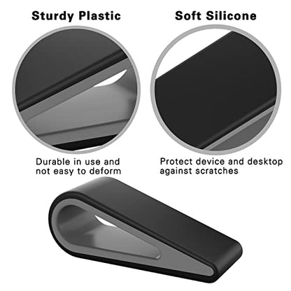 MoKo Laptop/Computer Keyboard Stands, [4 Pack] Tilting Wedge Riser, Black | Anti-Slip Silicone, Stable Kickstand, Ventilated, Portable Elevation Feet for Notebook Keyboard - color: Black