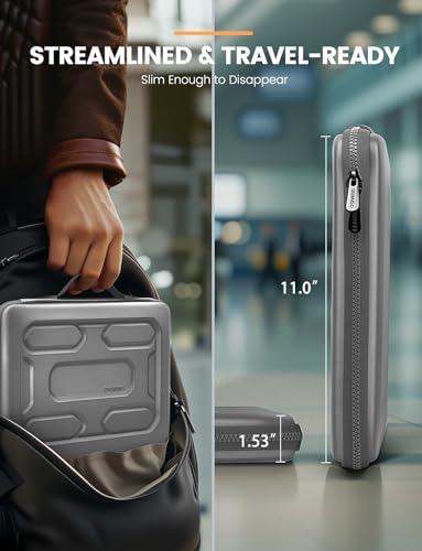 DOMISO 14 inch Laptop Sleeve with Handle Shockproof Computer Bag Waterproof EVA Protective Carrying Case for 14" ThinkPad E480/Yoga 920/13.5" Microsoft Surface Book/HP Pavilion 14 Stream 14, Silver - color: Silver, size: 14 inch