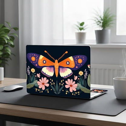 Aesthetic Laptop Skin Cover,12-15.6 Inch Universal Vinyl Sticker Decal,Waterproof Scratch-Resistant Notebook Wrap,Removable Residue-Free Protector,Butterfly Floral Pattern - color: Butterfly Floral Pattern