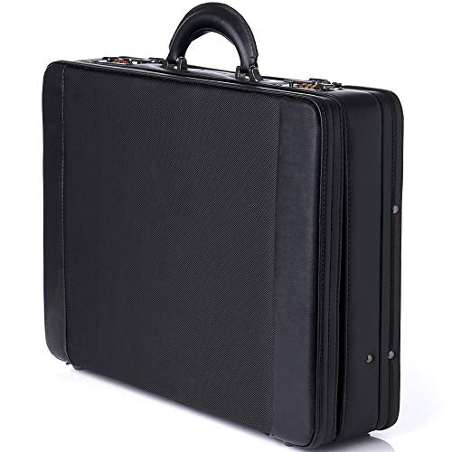 Alpine Swiss Mens Briefcase | Hard Side Business Case | Expandable Attache Case For Men | Dual Combination Locks | Padded Interior | Multi Organizer Pockets | Manufacturer’s Warranty