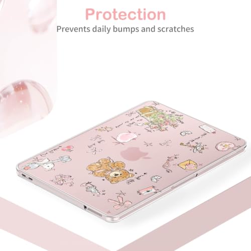 Feams for MacBook Neo 13 Inch Case 2026 A3404, Stylish Protective Clear Case Hard Shell Transparent Cover for MacBook Neo 13 Inch 2026 (A18 Pro Chip) with Keyboard Cover, Cute Girls' Daily - color: Cute Girls' Daily