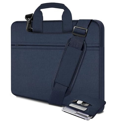 Laptop Case 15.6 inch Shoulder Bag, Durable Shockproof Protective Computer Carrying Briefcase with Multi-Pockets and Strap Compatible with Most 15.6 inch Notebooks,Dark blue - color: Dark Blue, size: 15.6"
