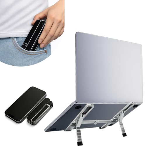 Foldable Laptop Stand, Portable Laptop Stand, Only 186g/0.4lb Laptop Riser | Lightweight Adjustable Laptop Riser for Ergonomic Viewing, Better Ventilation, Fits 10-16" Devices, Remote Work Travel