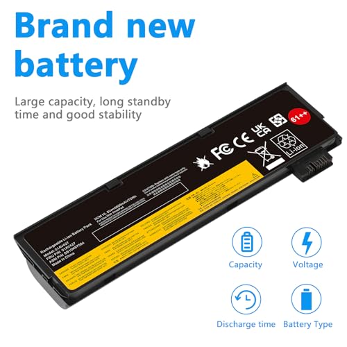 T480 T470 01AV427 61++ Laptop Battery Replacement for Lenovo Thinkpad A475 A485 T570 T580 TP25 P51S P52S Series Notebook 01AV492 01AV427 01AV428 01AV425 SB10K97584 SB10K97585 11.25V 72Wh 6000mAh - size: 01AV427 8.86 3.15 1.38in
