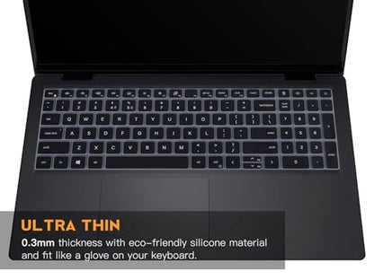 Keyboard Cover for 2026 2025 Dell 15 Laptop DC15250 DC15255 15.6, Dell Inspiron 15 3510 3511 3515 3520 3525 3530 3535 5510 5515 5518 15.6", Inspiron 16 5640 5645, 15.6 Dell Latitude 3520 Skin -Black - color: Black