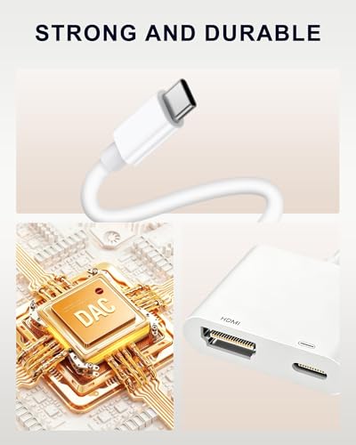 USBC to Hdmi Adapter Cable Hdmi to USB C iphone to Hdmi Adapter for Tv | 4K@60Hz100W Charging Compatible for iphone 17/16/15 Series Macbook ipad Pro to Hdtv Projector Monitor No Power Needed