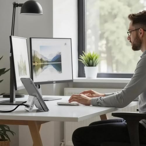USB C Docking Station Dual Monitor for MacBook Pro/Air, 11-in-1 MacBook Docking Station with Stand, 2X 4K@60Hz HDMI, 100W PD, Ethernet, SD/TF, 10Gbps USB A/C for M5/M4/M3 Pro/Max - Silver - color: Silver