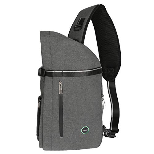 Large Sling Bag Laptop Backpack Cross Body Messenger Bag Shoulder Travel Rucksack (B-Light Gray) - color: B-light Gray