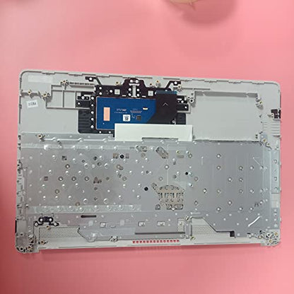 Replacement for HP 17 by 17-by 17CA 17-CA Laptop Upper Case Palmrest Non-Backlit Keyboard Touchpad Assembly Non-ODD Part L26986-001 6070B1308113 Top Cover Sliver 2020 Year