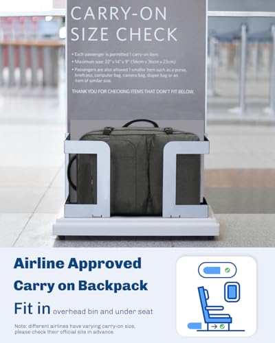 Hynes Eagle 44L Carry on Backpack Airline Approved Travel Backpack for Men Women Large Laptop Backpack 17 inch Nylon Backpack Overnight Weekender Bag Grey - color: Grey