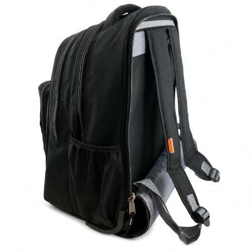 Heavy Duty Rolling Backpack School Bookbag with Wheels Deluxe Wheeled Daypack - color: Black