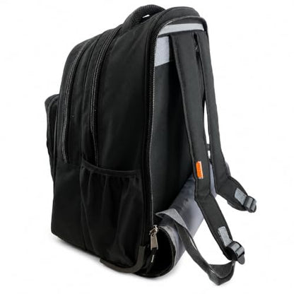 Heavy Duty Rolling Backpack School Bookbag with Wheels Deluxe Wheeled Daypack - color: Black