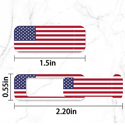 Webcam cover, 3 pieces, laptop camera cover, privacy shielding capacity is twice as big as the traditional, suitable for computer mobile phones, laptops, tablets and so on (American flag) - color: American flag