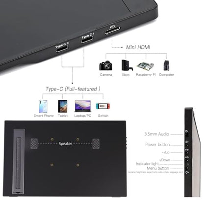 14" Portable Touchscreen Travel Monitor 1920 * 1200P IPS/HDR Laptop Screen Extender for Gaming and Computer Display, Compatible with Laptop PC Phone PS4/PS5 Switch - size: 14"