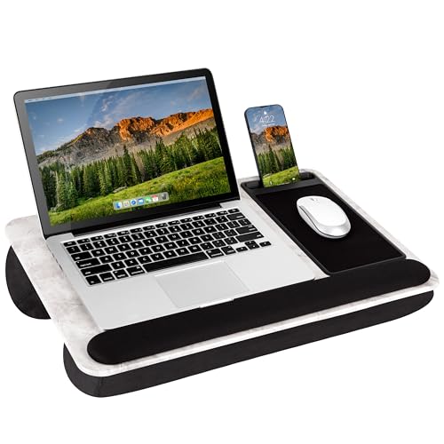 LAPGEAR Home Office Pro Lap Desk – White Marble, Fits 15.6” Laptops - color: White Marble, size: Home Office Pro W/Wrist Rest