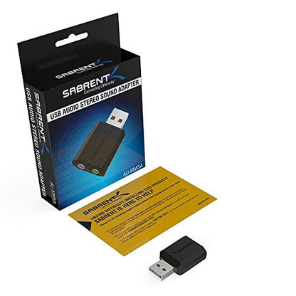 SABRENT USB External Stereo Sound Adapter for Windows and Mac. Plug and Play No Drivers Needed. (AU-MMSA) - style: USB- A