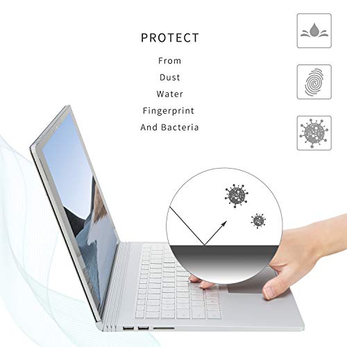 SurfaceMate Keyboard Cover Protector Skin for Microsoft Surface Book 3/ Book 2/ Laptop 2 13.5''/15'' 2020/2017/2018 Release, Premium Ultra Thin 0.18mm, High Transparency, US Keyboard Layout - size: Book 3/Book 2/Laptop 2