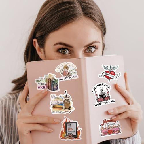 MiStar 62 PCS Book Stickers for Kindle Adult, Spicy Bookish Reading Dark Romance Booktok Dirty Sticker Pack for Ebook Reader Case Laptop Water Bottle Waterproof Vinyl Decal Gifts for Women - color: Smut