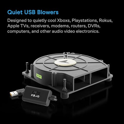 AC Infinity MULTIFAN S2, Quiet 120mm USB Blower Fan with Speed Control, UL-Certified for Receiver DVR Xbox Modem AV Cabinet Cooling - size: S2