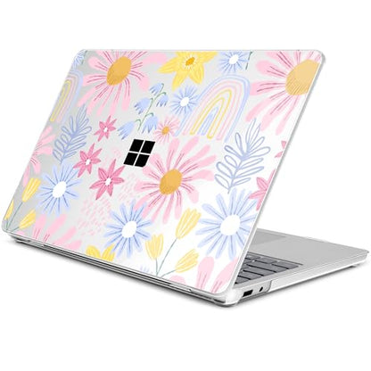 Batianda Case for Microsoft Surface Laptop 13 inch 2025 2026, Retro Rainbow | Fits Model 2095, Artistic Patterns Ultra-Slim Lightweight Scratch-Resistant Hard Shell with Professional Protection - color: Sunflower
