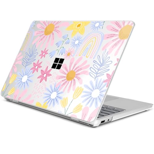 Batianda Case for Microsoft Surface Laptop 13 inch 2025 2026, Retro Rainbow | Fits Model 2095, Artistic Patterns Ultra-Slim Lightweight Scratch-Resistant Hard Shell with Professional Protection - color: Sunflower