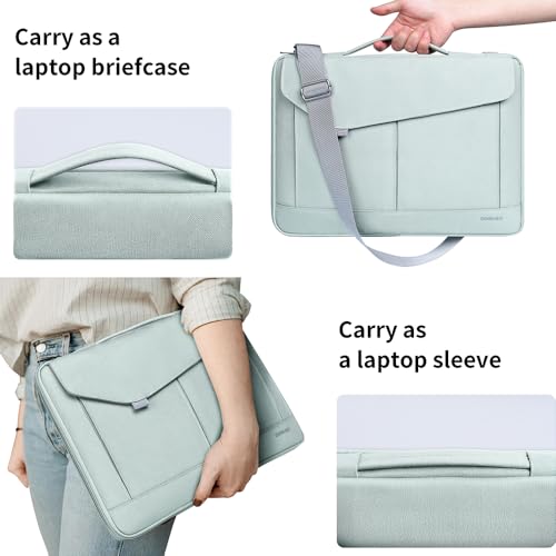 DOMISO 17-17.3 Inch Laptop Sleeve Bag Business Briefcase Messenger Bag Compatible with 17.3" Dell Computer/HP Pavilion 17/ProBook 470/MSI GS73VR Stealth PRO/LG Gram 17,Deep Mint Green - color: Deep Mint Green, size: 17 - 17.3 Inch