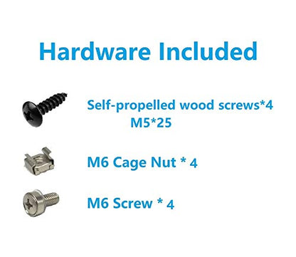 1U Steel Vertical Wall Mount Rack for 19" Network Equipments | Horizontal Under Desk PC Mount Bracket (1U90)