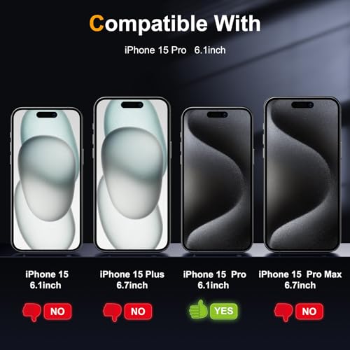 2 Pack Matte Glass Screen Protector for iPhone 15 Pro 6.1-inch 2023 with Easy Installation Frame, Anti-Glare Anti-Fingerprint, No Dazzling, 9H Tempered Glass Film, Dynamic Island Compatible