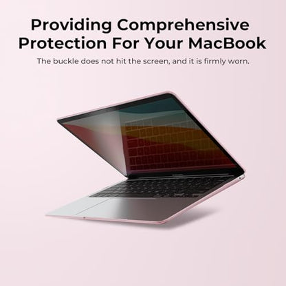 EooCoo for MacBook Air 13.3 inch Case with Keyboard and Screen Protector | Ultra Thin and Transparent, Hard Case Compatible with MacBook Air 13.3 inch M1 Chip 2021-2018 with Retina Display - color: Crystal Pink