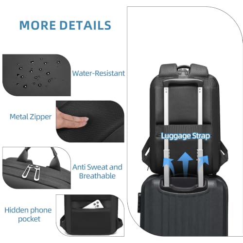 Expandable Laptop Backpack Unisex - 15.6 Inch Slim, Lightweight Waterproof,for Travel Work College (Large) - size: Large