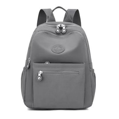 Tanweibago Mini Nylon Women Backpacks,11L Small Ladies backpacks Casual Lightweight Women Shopping Travel Daypack (Gray) - color: Light Gray