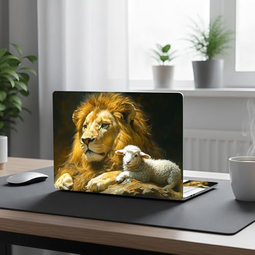 Aesthetic Laptop Skin Cover,12-15.6 Inch Universal Vinyl Sticker Decal,Waterproof Scratch-Resistant Notebook Wrap,Removable Residue-Free Protector,Lion and Lamb - color: Lion And Lamb