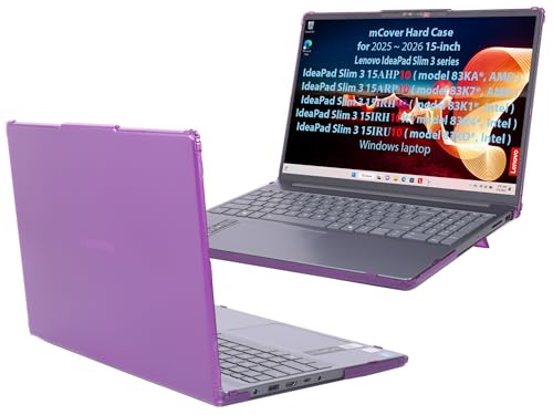 mCover Case ONLY Compatible for 2025-2026 15" Lenovo IdeaPad Slim 3 15AHP10 / 15ARP10 / 15IRH10 / 15IRU10 Series Windows Computers (NOT Fitting Any Other Lenovo Models) (Purple) - color: Purple