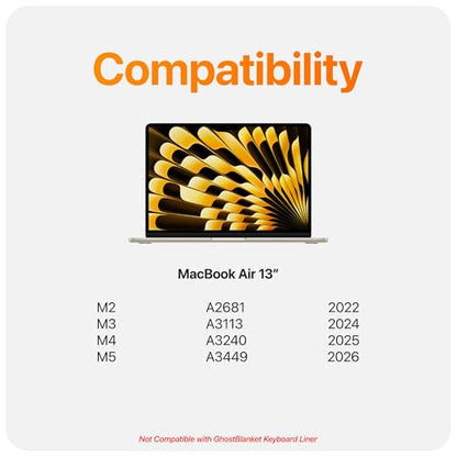 UPPERCASE GhostView Premium Detachable Ultra Thin 2-Way Privacy Screen Protector, Bubble-free Air-ttach Technology, Non-Magnetic, Compatible with 2022+ MacBook Air 13", M5/M4/M3/M2 - size: MacBook Air 13" (2022+)