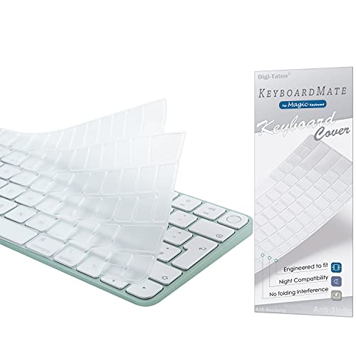 Keyboard Cover for New M4 iMac Magic Keyboard(Europe Layout, 7 Shape Enter Key) Model A3118/A2449, Touch ID Version w/o Numeric Key - Ultra Thin, Protective and Clear Protector Skin - color: A3118/A2449 (7 Shape Enter Key EU Layout)