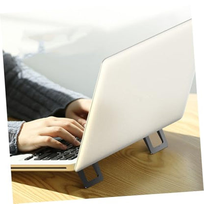2pcs Mini Foldable Laptop Stand Holder Portable Desktop Heightening Bracket for Travel Work Home, Universal Mini Notebook Support in Black