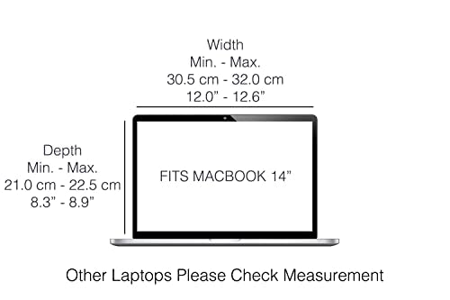 4-in-1 Laptop Screen Shade – Original Pro Sleeve – Built-In 4-in-1 Screen Shade, VeganHemp Leather, Sun, Privacy, Heat & Contrast Protection, Fits 14” MacBook, Patented, Black | PHILBERT Danish Design - color: Black, size: 14in