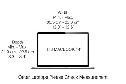 4-in-1 Laptop Screen Shade – Original Pro Sleeve – Built-In 4-in-1 Screen Shade, VeganHemp Leather, Sun, Privacy, Heat & Contrast Protection, Fits 14” MacBook, Patented, Black | PHILBERT Danish Design - color: Black, size: 14in