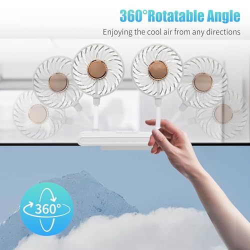 Monitor Fan with LED Lights, USB Desktop Fan with 2 Rotatable Heads, 3 Speeds Desk Fans Small Quiet with Sturdy Adjustable Clamp, Strong Wind Office Personal Cooling Fans for Laptop, Desktop. - color: Gray Fan with Lights