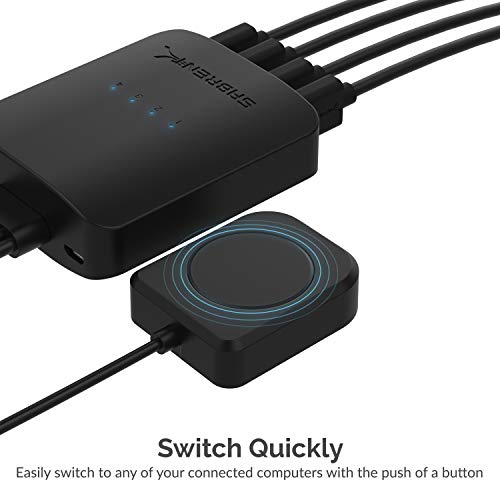 SABRENT USB 2.0 Sharing Switch up to 4 Computers and Peripherals LED Device Indicators (USB-USS4) - size: 4-Port Switch