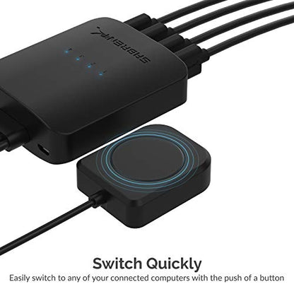 SABRENT USB 2.0 Sharing Switch up to 4 Computers and Peripherals LED Device Indicators (USB-USS4) - size: 4-Port Switch
