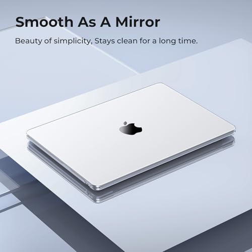 EooCoo Case for MacBook Air 15 inch M5 M4 M3 M2 2026-2023, Crystal Clear | Easy to Install, Sturdy, Plastic Hard Shell Case & Keyboard Cover & Screen Protector, Model: A3448 A3241 A3114 A2941 - color: Crystal Clear