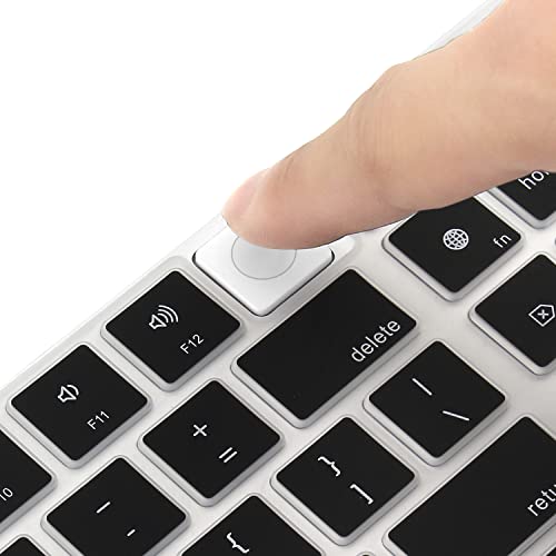 ProElife Ultra Thin Silicone Keyboard Cover Skin for 2023-2021 Magic Keyboard with Touch ID and Numeric Keypad Model-A2520 U.S Enter Protector (3 Keys ON The Left of The Space BAR) (Black) | Black, Non-interference Design for ID Key, Dust-proof, Silicone
